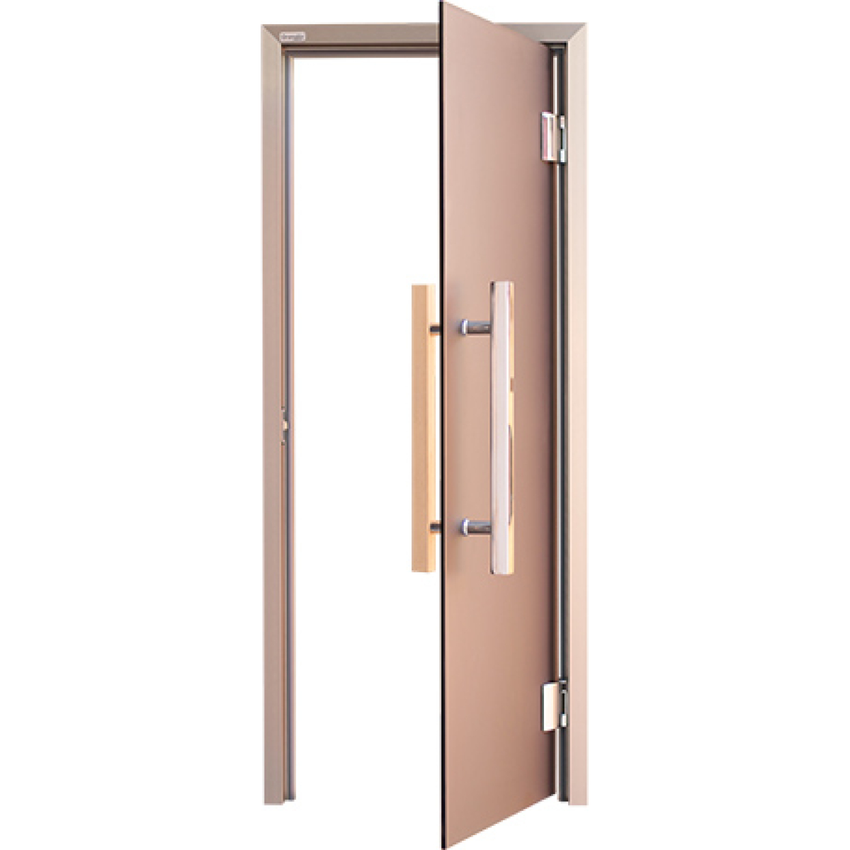 Дверь стеклянная для сауны Grandis GS 9x20, бронза, Silver — изображение 2