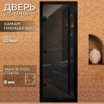 АРТА  Хамам Премьер 60G 700*1900 Серая прозрачная с черным профилем — изображение 3